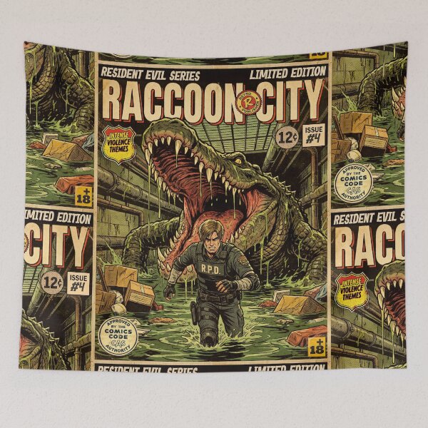 Item preview, Resident Evil 2 Leon Vintage Comic Cover Art designed and sold by Back2Collage.
