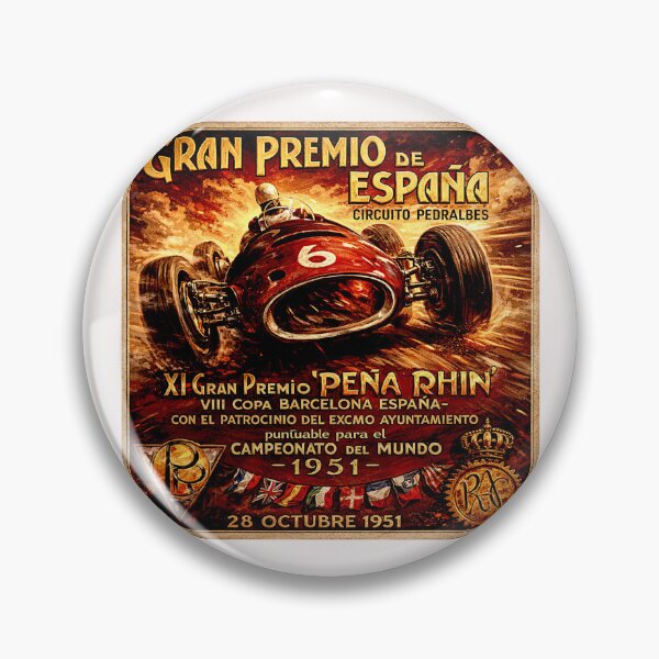 Item preview, Spain Grand Prix  variation vintage 1951 poster designed and sold by Helios Be. Lavsh.