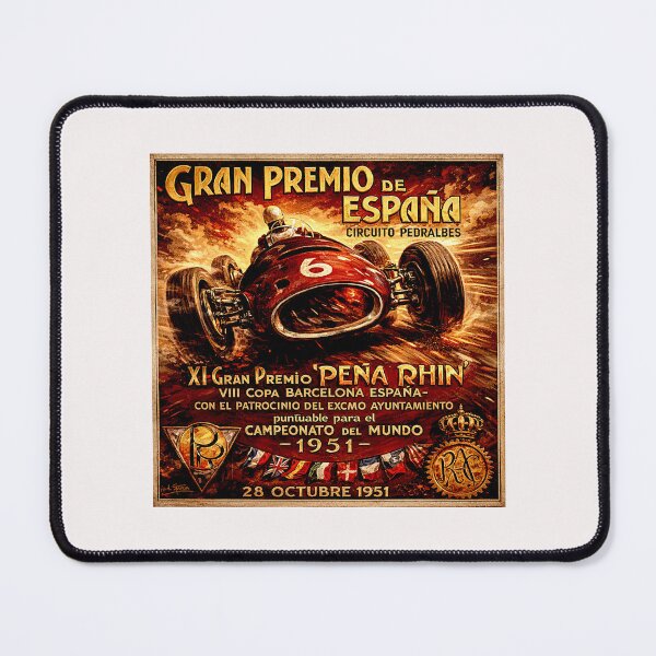 Item preview, Spain Grand Prix variation vintage 1951 poster designed and sold by Helios Be. Lavsh.