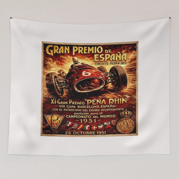 Item preview, Spain Grand Prix  variation vintage 1951 poster designed and sold by Helios Be. Lavsh.