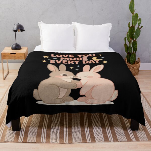 Item preview, Sweet bunnies love under a starry sky designed and sold by Pineapple-Tree.