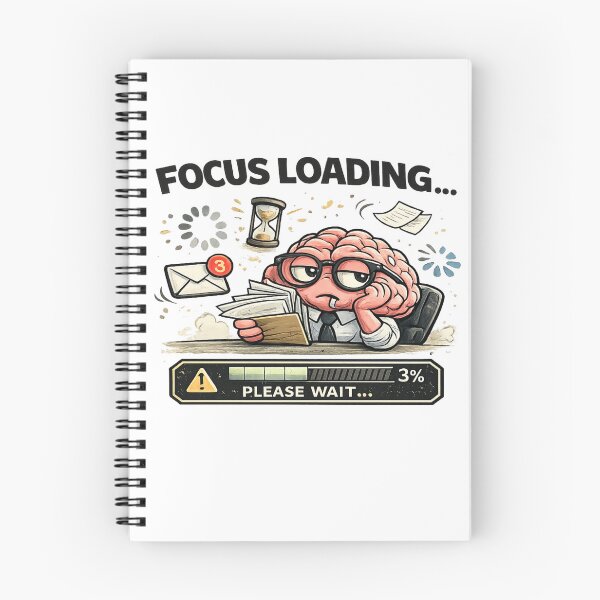 Item preview, Focus Loading Please Wait ADHD Brain Funny Productivity Meme designed and sold by FeralMindStudio.
