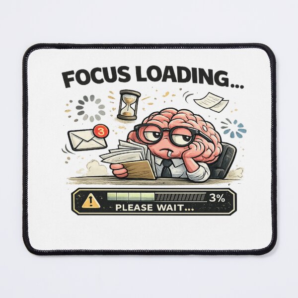 Item preview, Focus Loading Please Wait ADHD Brain Funny Productivity Meme designed and sold by FeralMindStudio.