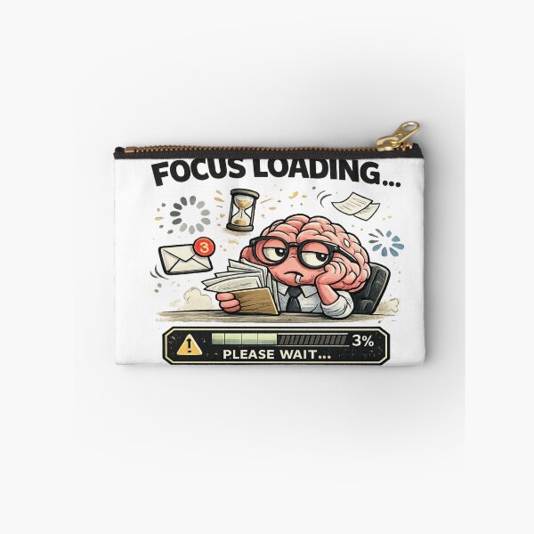 Item preview, Focus Loading Please Wait ADHD Brain Funny Productivity Meme designed and sold by FeralMindStudio.