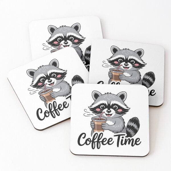 Item preview, Funny raccoon drinking iced coffee  designed and sold by Meryem Mamouni.
