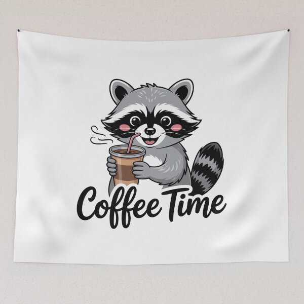 Item preview, Funny raccoon drinking iced coffee  designed and sold by Meryem Mamouni.