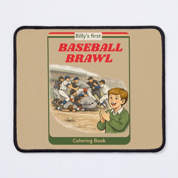 Item preview, Billy's First Baseball Brawl funny retro coloring book designed and sold by The Sporty Nerd.