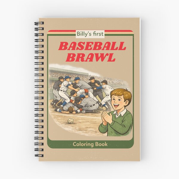 Item preview, Billy's First Baseball Brawl funny retro coloring book designed and sold by The Sporty Nerd.