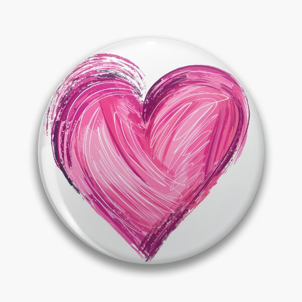 Item preview, Vibrant Pink Brush Heart Saint Valentine's Day - Bold Textured Love Stroke Art Print designed and sold by DesignArtist.ia.