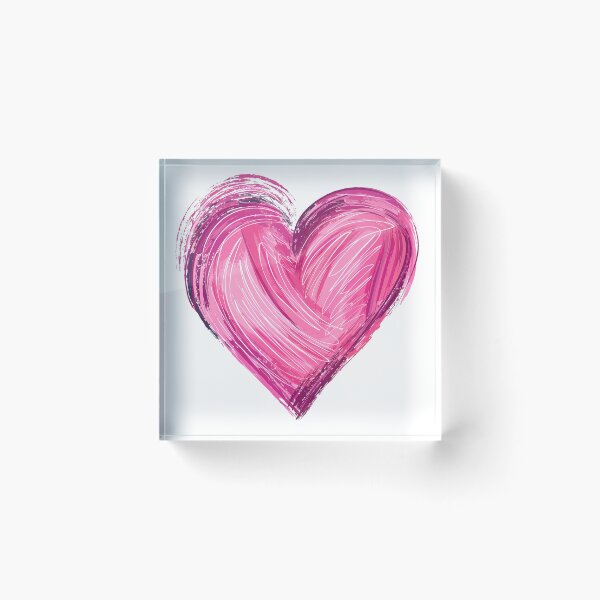 Item preview, Vibrant Pink Brush Heart Saint Valentine's Day - Bold Textured Love Stroke Art Print designed and sold by DesignArtist.ia.