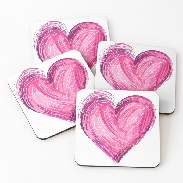 Item preview, Vibrant Pink Brush Heart Saint Valentine's Day - Bold Textured Love Stroke Art Print designed and sold by DesignArtist.ia.