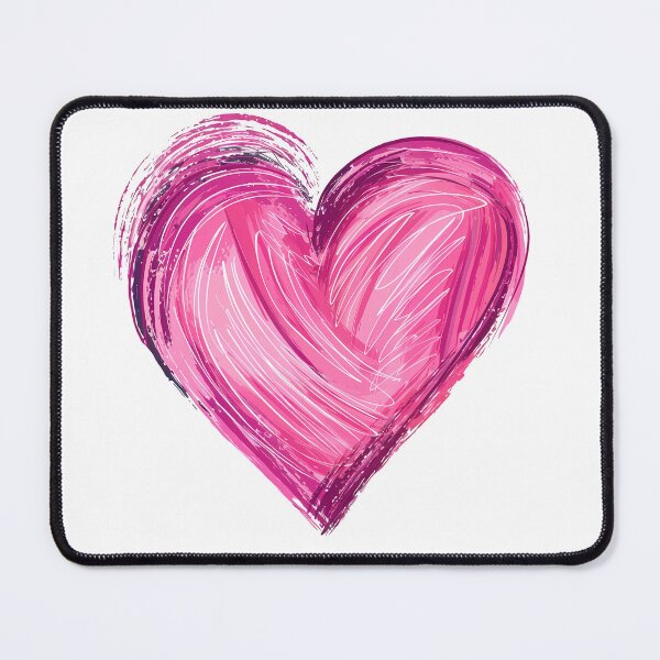 Item preview, Vibrant Pink Brush Heart Saint Valentine's Day - Bold Textured Love Stroke Art Print designed and sold by DesignArtist.ia.