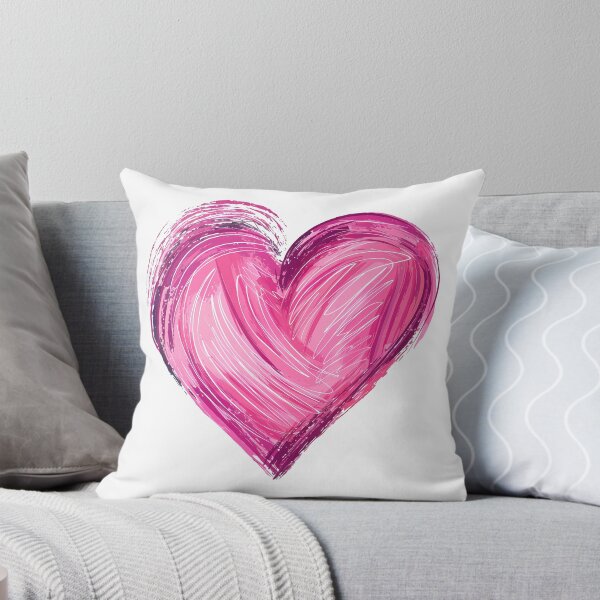 Item preview, Vibrant Pink Brush Heart Saint Valentine's Day - Bold Textured Love Stroke Art Print designed and sold by DesignArtist.ia.