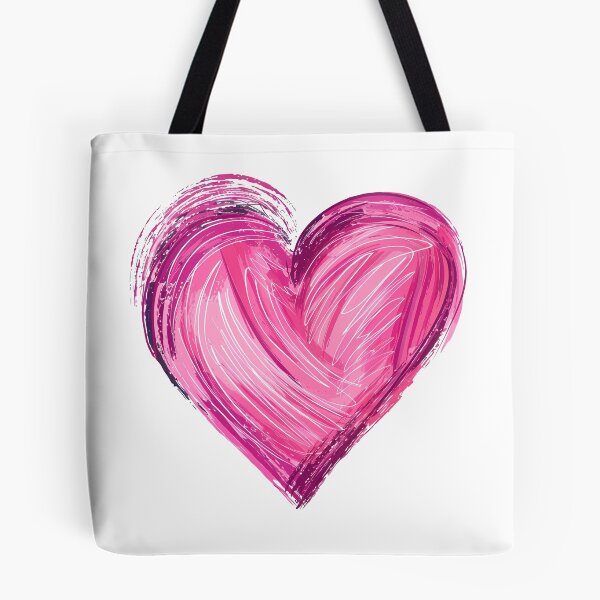 Item preview, Vibrant Pink Brush Heart Saint Valentine's Day - Bold Textured Love Stroke Art Print designed and sold by DesignArtist.ia.