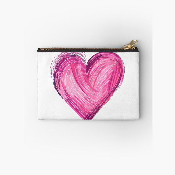 Item preview, Vibrant Pink Brush Heart Saint Valentine's Day - Bold Textured Love Stroke Art Print designed and sold by DesignArtist.ia.
