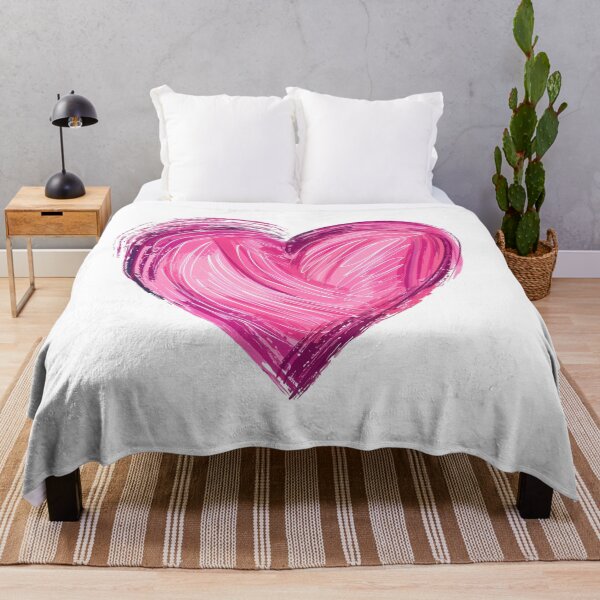 Item preview, Vibrant Pink Brush Heart Saint Valentine's Day - Bold Textured Love Stroke Art Print designed and sold by DesignArtist.ia.