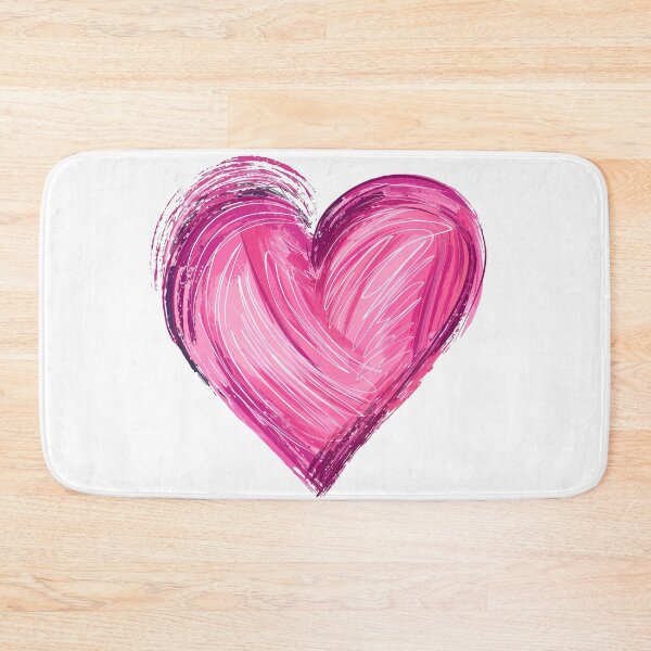 Item preview, Vibrant Pink Brush Heart Saint Valentine's Day - Bold Textured Love Stroke Art Print designed and sold by DesignArtist.ia.