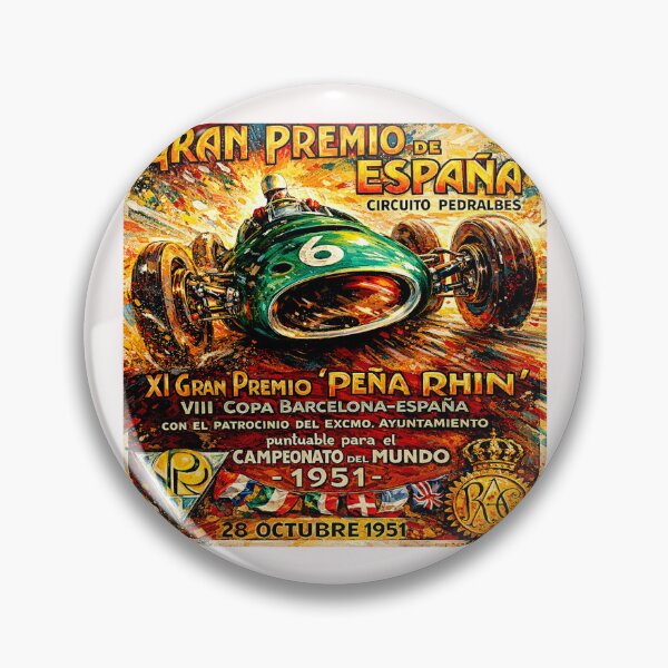 Item preview, Spain Grand Prix  variation vintage 1951 poster #3 designed and sold by Helios Be. Lavsh.