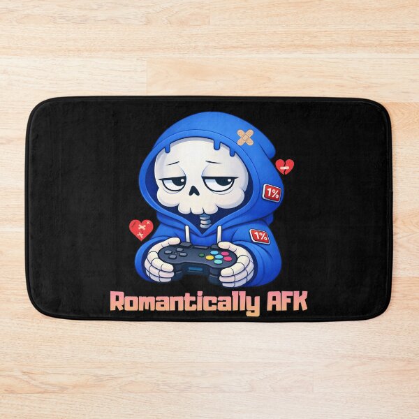 Item preview, Romantically AFK – Anti Valentine Gamer Skeleton | Love Battery 1% designed and sold by laggy-soul-0.
