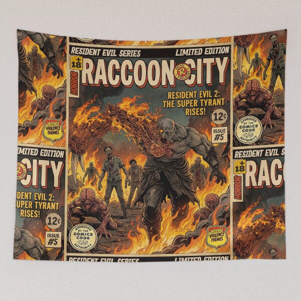 Item preview, Resident Evil 2 Super Tyrant Vintage Comic Cover Art designed and sold by Back2Collage.