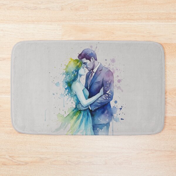 Item preview, Watercolor Lovers Embrace – Romantic Couple Art Illustration designed and sold by Y-MOONSTAR.