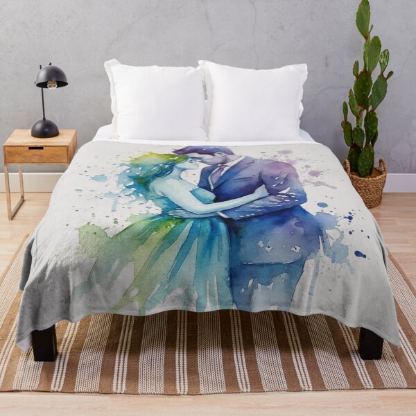 Item preview, Watercolor Lovers Embrace – Romantic Couple Art Illustration designed and sold by Y-MOONSTAR.