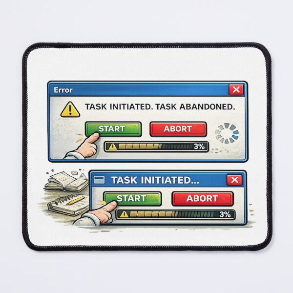 Item preview, Task Initiated Task Abandoned ADHD Funny Error designed and sold by FeralMindStudio.