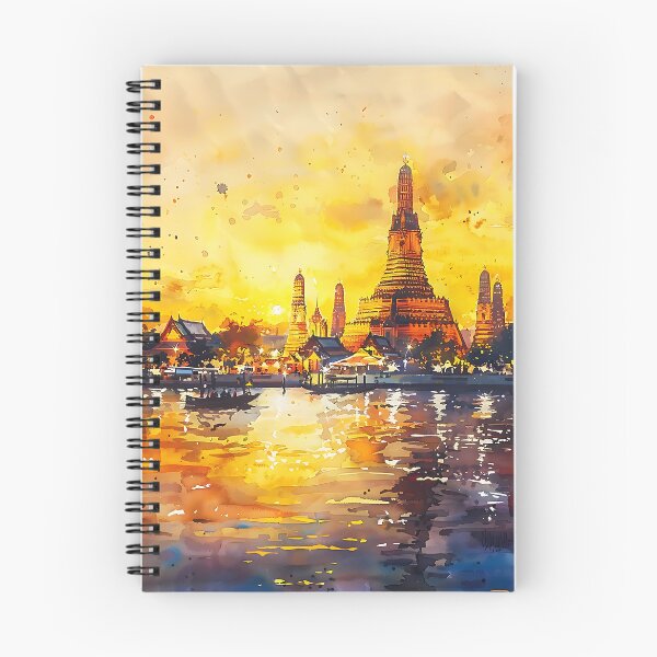 Item preview, Impressionist Painting of Wat Arun Temple Bangkok Thailand designed and sold by PatternStar.