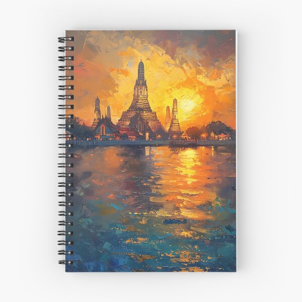 Item preview, Wat Arun Temple of Dawn Watercolor Painting – Bangkok Thailand Art Illustration designed and sold by PatternStar.