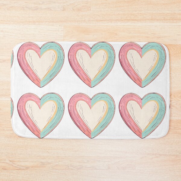 Item preview, Pastel Layered Heart Saint Valentine's Day - Cute Sketchy Pink Mint Love Art Print designed and sold by DesignArtist.ia.