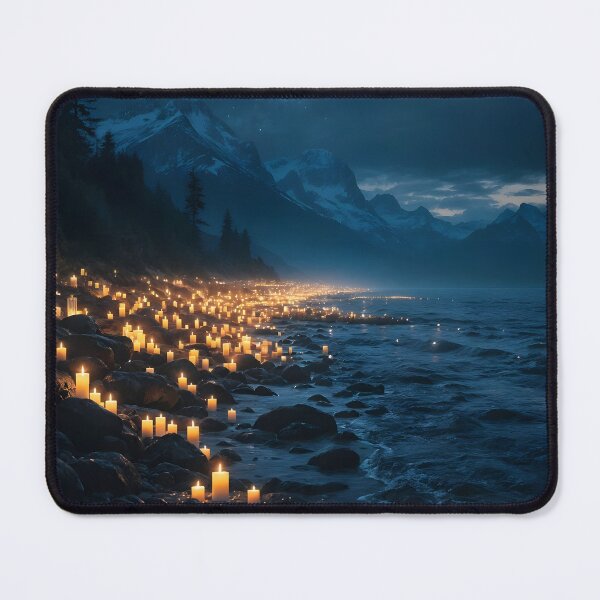 Item preview, A sea of candlelight on the beach in the darkness designed and sold by MarionsArt.
