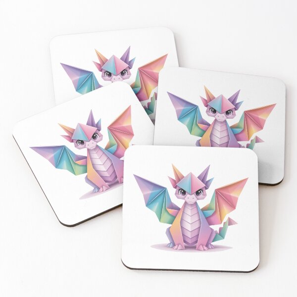 Item preview, Rainbow Origami Dragon – Cute Minimal Fantasy Rainbow Art designed and sold by RBToper.