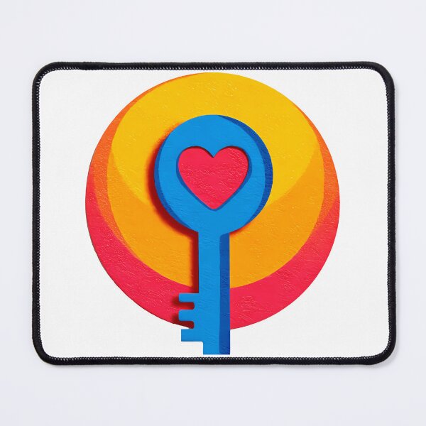Item preview, Heart Key to My Heart Saint Valentine's Day - Bold Colorful 3D Love Symbol Art Print designed and sold by DesignArtist.ia.