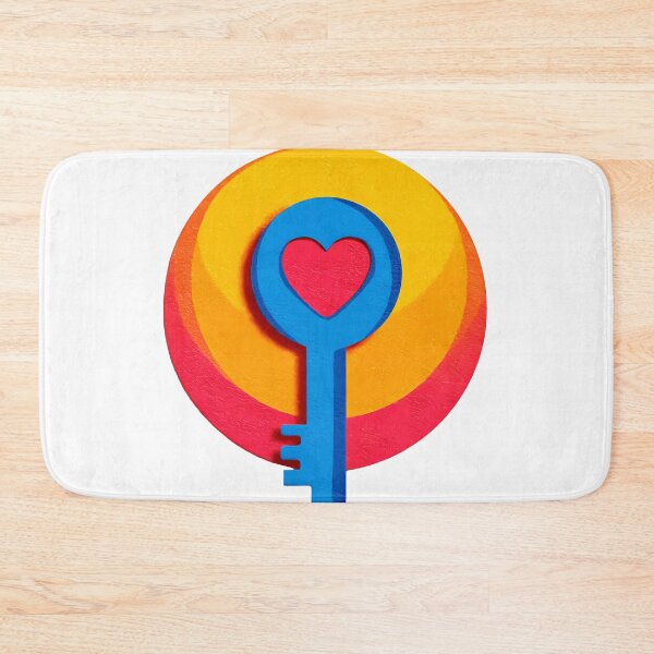 Item preview, Heart Key to My Heart Saint Valentine's Day - Bold Colorful 3D Love Symbol Art Print designed and sold by DesignArtist.ia.