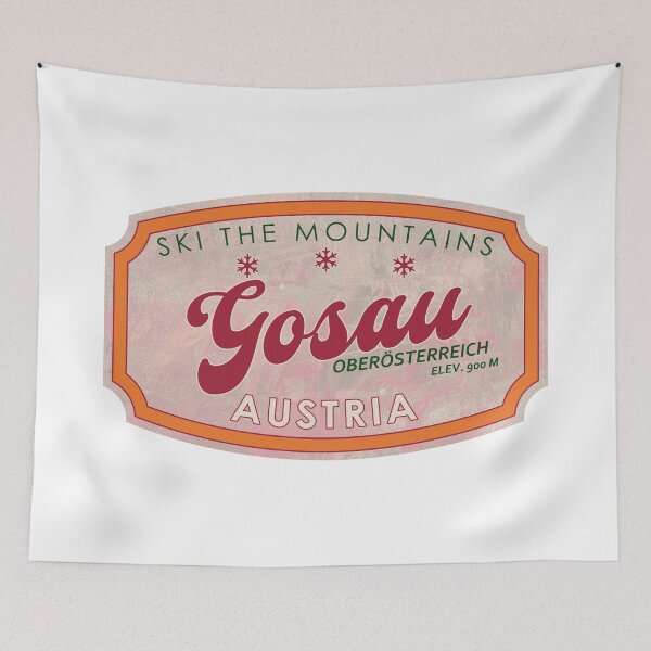 Item preview, Gosau, Oberösterreich, Osterreich, Austria, Vintage skiing badge design designed and sold by Wanderful-roads.