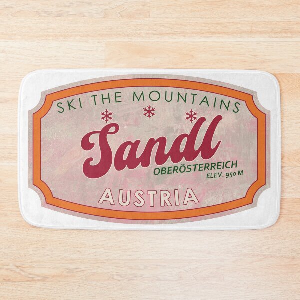 Item preview, Sandl, Oberösterreich, Osterreich, Austria, Vintage skiing badge design designed and sold by Wanderful-roads.