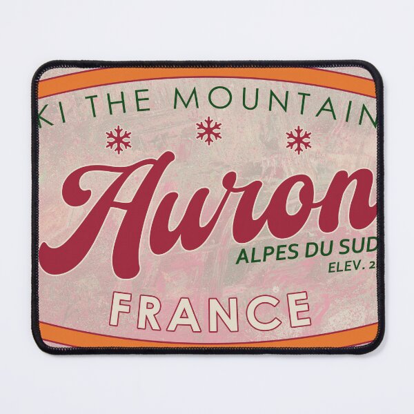 Item preview, Auron, France, Alpes du Sud, Ski, textured skiing badge designed and sold by Wanderful-roads.