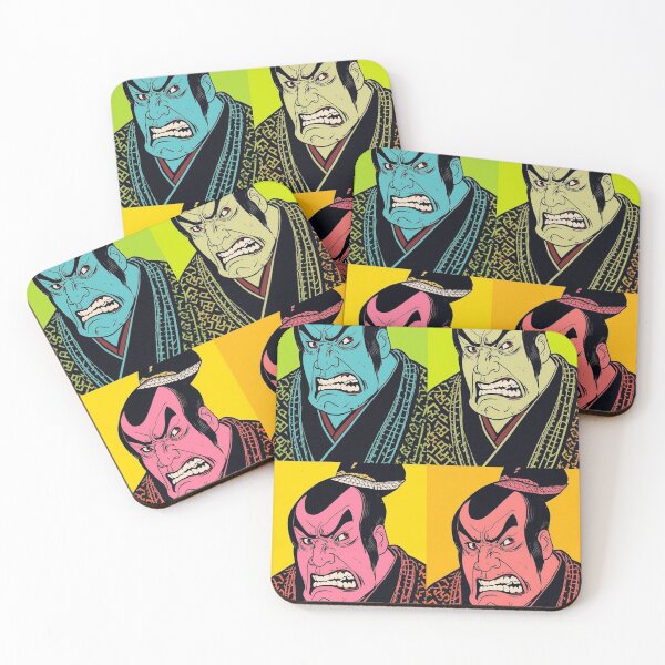 Item preview, Kabuki Actor Pop Art Quadtych | Ukiyo‑e Japanese Woodblock Style designed and sold by Vandy Fullam.