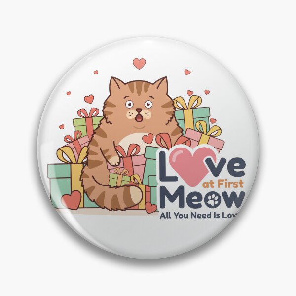 Item preview, Love at First Meow – Cute Cat with Gifts Illustration designed and sold by MEEMIX-STUDIO.
