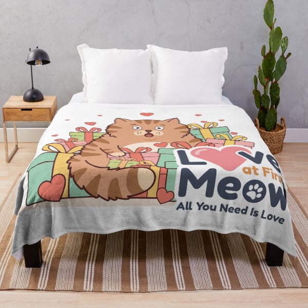 Item preview, Love at First Meow – Cute Cat with Gifts Illustration designed and sold by MEEMIX-STUDIO.