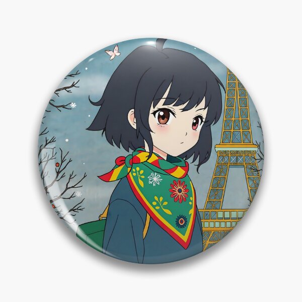 Item preview, Anime Girl at Eiffel Tower Winter - Paris France Scene designed and sold by Chibifaceneko.