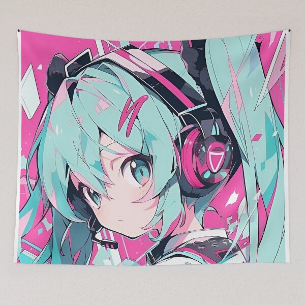 Item preview, Neon Cyber Idol | Futuristic Anime-Style Girl Illustration designed and sold by Dyan4.