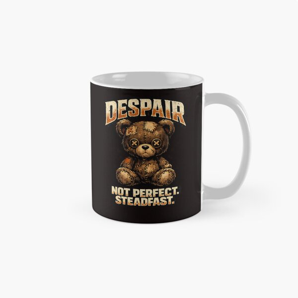 Item preview, DESPAIR — NOT PERFECT. STEADFAST. | Streetwear Teddy Bear Illustration designed and sold by FrameFlow.