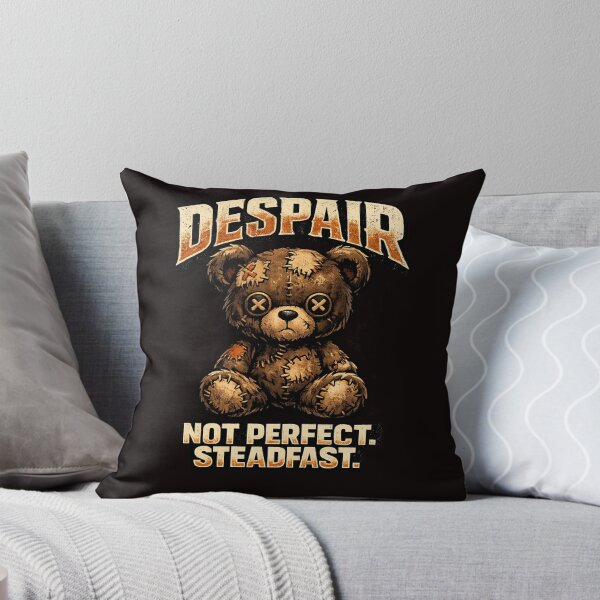 Item preview, DESPAIR — NOT PERFECT. STEADFAST. | Streetwear Teddy Bear Illustration designed and sold by FrameFlow.