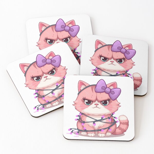 Item preview, Grumpy pink and white kitten designed and sold by KrisGraphic45.
