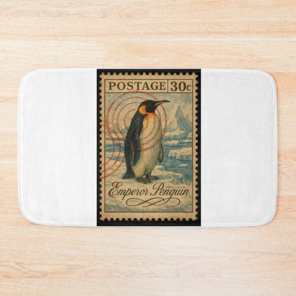 Item preview, Emperor Penguin Vintage Postage Stamp Art designed and sold by ForeverPrintsOK.