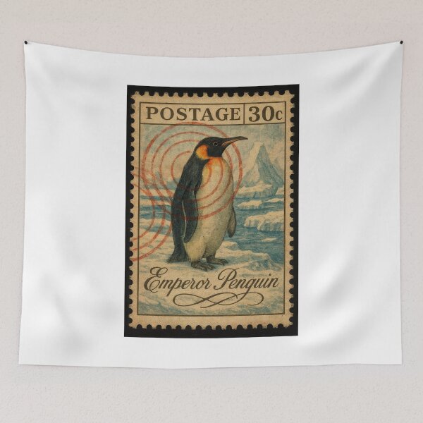 Item preview, Emperor Penguin Vintage Postage Stamp Art designed and sold by ForeverPrintsOK.