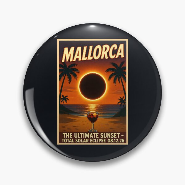 Item preview, Mallorca Spain Vintage Solar Eclipse 2026 Travel Art designed and sold by Trendsecne.