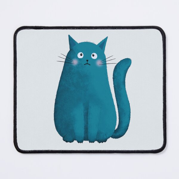 Item preview, Sad Cat Illustration – Blue Moody Cute Cat Artwork designed and sold by Brightful Creations .