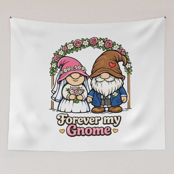 Item preview, Forever My Gnome – Whimsical Gnome Wedding Illustration designed and sold by Moriarty's Digital Visions.